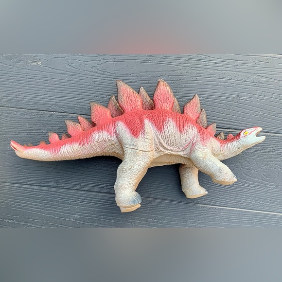 Vintage Large Rubber Plastic Realistic Pneumatic STEGOSAURUS Toy Dinosaur - Picture 11 of 16